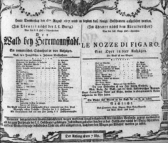 Theaterzettel (Oper und Burgtheater in Wien) 18070806 Seite: 1