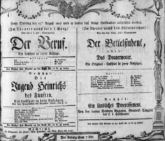 Theaterzettel (Oper und Burgtheater in Wien) 18070815 Seite: 1
