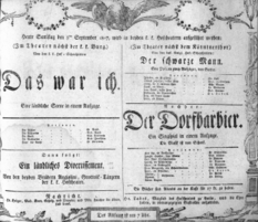 Theaterzettel (Oper und Burgtheater in Wien) 18070905 Seite: 1