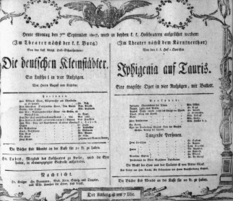 Theaterzettel (Oper und Burgtheater in Wien) 18070907 Seite: 1