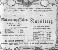 Theaterzettel (Oper und Burgtheater in Wien) 18070914 Seite: 1