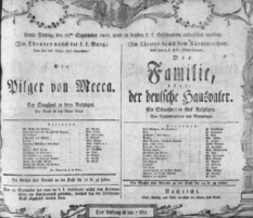 Theaterzettel (Oper und Burgtheater in Wien) 18070918 Seite: 1