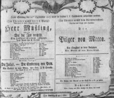 Theaterzettel (Oper und Burgtheater in Wien) 18070920 Seite: 1