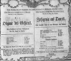 Theaterzettel (Oper und Burgtheater in Wien) 18070922 Seite: 1