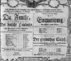Theaterzettel (Oper und Burgtheater in Wien) 18070926 Seite: 1