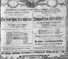 Theaterzettel (Oper und Burgtheater in Wien) 18070928 Seite: 1