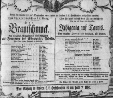 Theaterzettel (Oper und Burgtheater in Wien) 18070930 Seite: 1