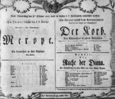 Theaterzettel (Oper und Burgtheater in Wien) 18071008 Seite: 1