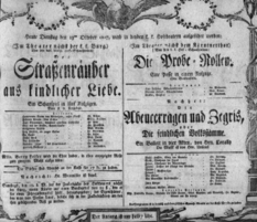 Theaterzettel (Oper und Burgtheater in Wien) 18071013 Seite: 1