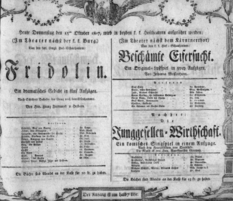 Theaterzettel (Oper und Burgtheater in Wien) 18071015 Seite: 1