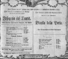 Theaterzettel (Oper und Burgtheater in Wien) 18071023 Seite: 1