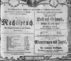 Theaterzettel (Oper und Burgtheater in Wien) 18071025 Seite: 1