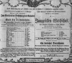 Theaterzettel (Oper und Burgtheater in Wien) 18071029 Seite: 1