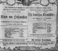 Theaterzettel (Oper und Burgtheater in Wien) 18071105 Seite: 1