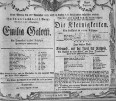 Theaterzettel (Oper und Burgtheater in Wien) 18071116 Seite: 1