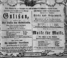 Theaterzettel (Oper und Burgtheater in Wien) 18071122 Seite: 1