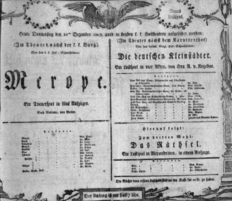 Theaterzettel (Oper und Burgtheater in Wien) 18071210 Seite: 1
