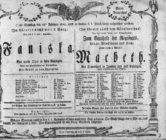 Theaterzettel (Oper und Burgtheater in Wien) 18080213 Seite: 1