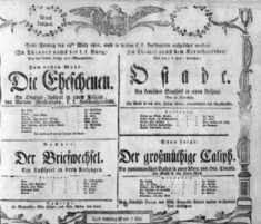 Theaterzettel (Oper und Burgtheater in Wien) 18080318 Seite: 1