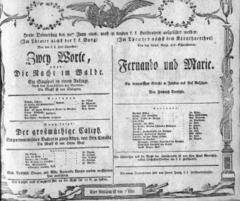 Theaterzettel (Oper und Burgtheater in Wien) 18080630 Seite: 1