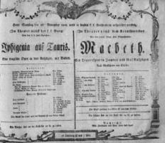 Theaterzettel (Oper und Burgtheater in Wien) 18081126 Seite: 1