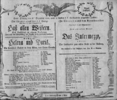 Theaterzettel (Oper und Burgtheater in Wien) 18081206 Seite: 1