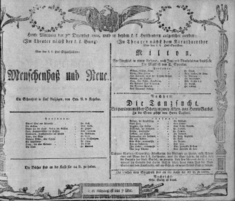 Theaterzettel (Oper und Burgtheater in Wien) 18081207 Seite: 1