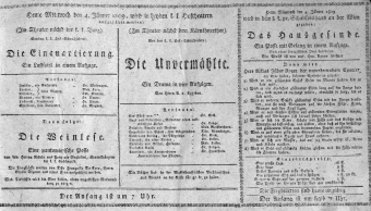 Theaterzettel (Oper und Burgtheater in Wien) 18090104 Seite: 1
