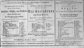 Theaterzettel (Oper und Burgtheater in Wien) 18090108 Seite: 1