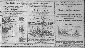 Theaterzettel (Oper und Burgtheater in Wien) 18090110 Seite: 1