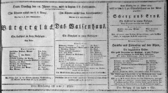 Theaterzettel (Oper und Burgtheater in Wien) 18090117 Seite: 1