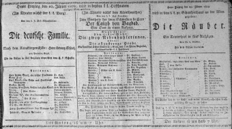 Theaterzettel (Oper und Burgtheater in Wien) 18090120 Seite: 1