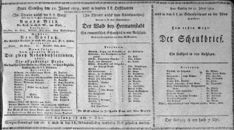 Theaterzettel (Oper und Burgtheater in Wien) 18090121 Seite: 1