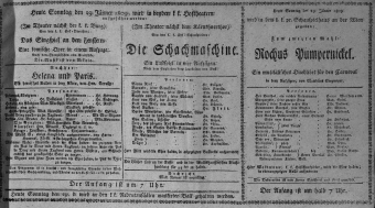 Theaterzettel (Oper und Burgtheater in Wien) 18090129 Seite: 1