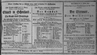 Theaterzettel (Oper und Burgtheater in Wien) 18090131 Seite: 1