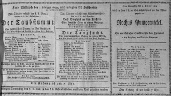 Theaterzettel (Oper und Burgtheater in Wien) 18090201 Seite: 1