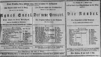 Theaterzettel (Oper und Burgtheater in Wien) 18090204 Seite: 1