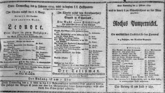 Theaterzettel (Oper und Burgtheater in Wien) 18090209 Seite: 1