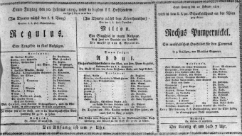 Theaterzettel (Oper und Burgtheater in Wien) 18090210 Seite: 1