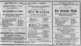 Theaterzettel (Oper und Burgtheater in Wien) 18090221 Seite: 1