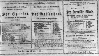 Theaterzettel (Oper und Burgtheater in Wien) 18090222 Seite: 1