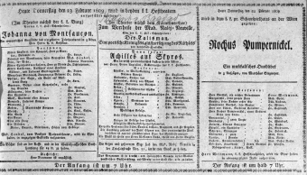 Theaterzettel (Oper und Burgtheater in Wien) 18090223 Seite: 1