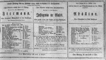 Theaterzettel (Oper und Burgtheater in Wien) 18090224 Seite: 1