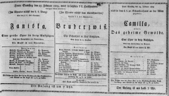 Theaterzettel (Oper und Burgtheater in Wien) 18090225 Seite: 1