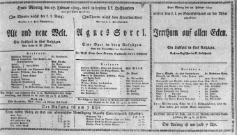 Theaterzettel (Oper und Burgtheater in Wien) 18090227 Seite: 1