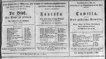 Theaterzettel (Oper und Burgtheater in Wien) 18090310 Seite: 1