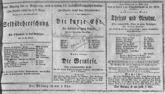 Theaterzettel (Oper und Burgtheater in Wien) 18090313 Seite: 1
