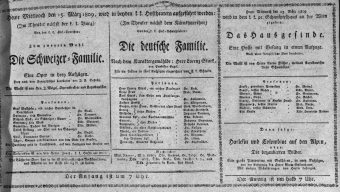 Theaterzettel (Oper und Burgtheater in Wien) 18090315 Seite: 1