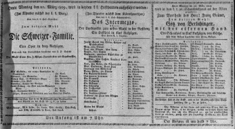Theaterzettel (Oper und Burgtheater in Wien) 18090320 Seite: 1