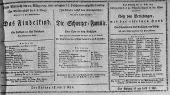 Theaterzettel (Oper und Burgtheater in Wien) 18090322 Seite: 1